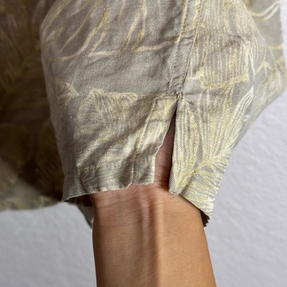 Caribbean Silk Blend Tropical Leaf Print Short Sleeve Shirt Mens Size M - Picture 8 of 11